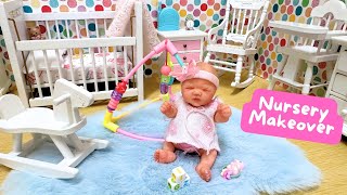 MINI REBORN NURSERY MAKEOVER FOR SILICONE BABY EMMA [upl. by Alenas]