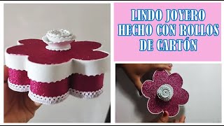 Lindo joyero hecho con rollos de cartón y fomix [upl. by Lehcnom739]