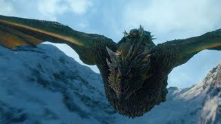 Game of Thrones 8x01  Jon Rides Rhaegal [upl. by Hax358]