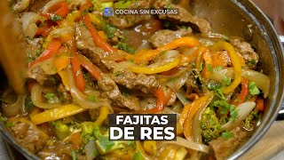 Como hacer Fajitas de res Super Fácil [upl. by Lidia602]