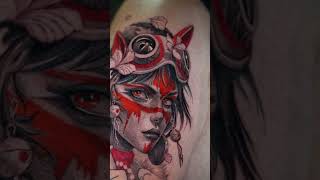 Princess Mononoke in my style anime tattoo [upl. by Inahet]