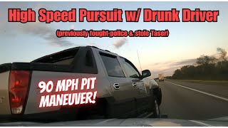 TROOPER JOINS HIGH SPEED PURSUIT on DWI driver in Chevy Avalanche  90MPH PIT Maneuver ASP police [upl. by Caye]