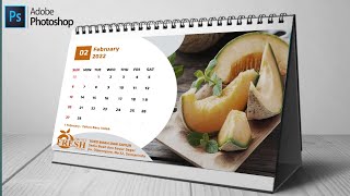 DESAIN KALENDER 2022  CARA MEMBUAT KALENDER MEJA PADA PHOTOSHOP [upl. by Timofei934]