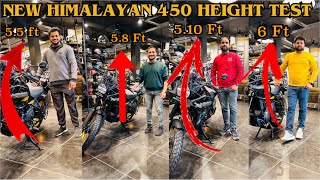 Royal Enfield New Himalayan 450 Seat HEIGHT Test  Will 54 58 amp 6ft Height WORK  Rs 269 lakh [upl. by Onaimad]