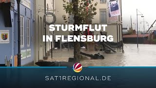 Sturmflut Land unter in Flensburg [upl. by Juliann]