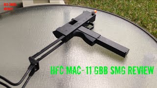 AIRSOFT HFC MAC11 GBB SMG REVIEW HD [upl. by Lasko]