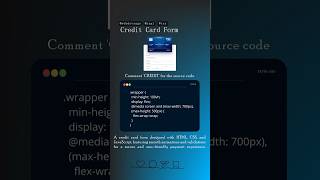 Credit Card Form Using HTML and CSS  ￼shorts shortvideo shortsfeed coding short viralvideo [upl. by Eninnaej586]