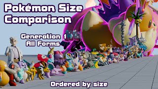 Pokemon Size Comparison  Gen 1  All Forms  Size Order [upl. by Kathye]