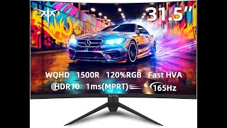 shortvideo review KOORUI 32 inch Curved Gaming Monitor QHD 2560 x 1440 2K [upl. by Sliwa117]