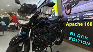 New Tvs Apache RTR 160 2V Bs6 2024 Model All Black Edition Detail Review  On Road Price  Mileage [upl. by Riggs726]