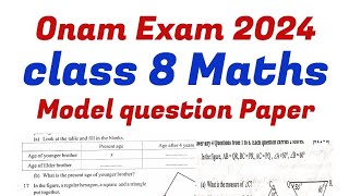 Class 8 Maths Onam Exam model quationsanswer 202425 scert kerala first term exam 202425 [upl. by Perseus]