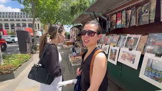 Walking and shopping along the Seine river [upl. by Atteloiv930]