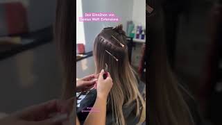 Das Einnähen von Genius Weft Extensions 😁👌 wwwverlockede extensions friseur weftextensions [upl. by Assert]