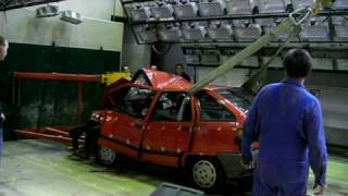 FHTW Crashtest Yugo Florida Abtransportversuch [upl. by Enerahs559]