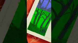 Simple easy green forest painting art shorts [upl. by Dorri]