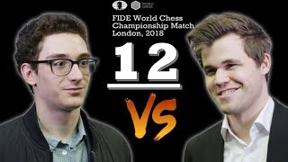 Campeonato del Mundo de Ajedrez 2018  Caruana vs Carlsen  partida 12 [upl. by Assilanna]