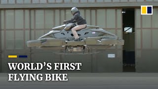 ‘Like Star Wars’ World’s first flying bike made in Japan debuts in the US [upl. by Fanni]