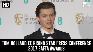 Tom Holland Rising Star Winners Room Speech  BAFTAs 2017 [upl. by Kopple613]