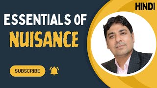 Introduction and Essentials of Nuisance in Hindi  Tort of Nuisance Part 1  Law of Torts Lecture 28 [upl. by Remled]