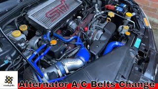 How To Change Your Alternator amp Air Conditioner Belts On A Subaru Impreza [upl. by Henricks]