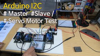 Arduino I2C  Master  Slave  Servo Motor Test [upl. by Onaicilef409]