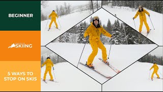 5 ways to stop on skis FOR BEGINNERS [upl. by Alison466]