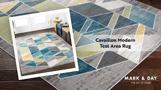 Cavaillon Modern Teal Area Rug [upl. by Zelikow]