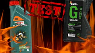 Castrol Magnatec 10W40 kontra Bizol Green Oil 10W40 Test czystości oleju 400°C [upl. by Lunna]