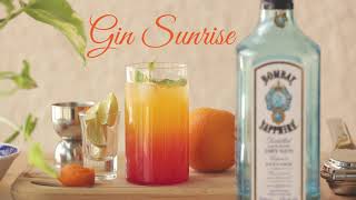 Gin Sunrise  Easiest GIN Cocktails to Make at home  Bombay Sapphire Cocktail [upl. by Alemahs]