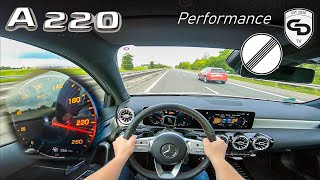 2020 MercedesBenz A220 190 PS  TOP Speed on unlimited German Autobahn by ChrisDrivingTV [upl. by Neyut643]