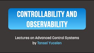 Control Controllability and Observability Lectures on Advanced Control Systems [upl. by Atilrak]