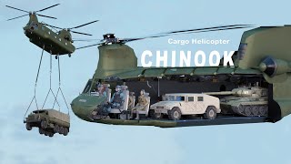 How does a Cargo Helicopter work CH47 Chinook Heavy Cargo TransporterLearnfromthebase [upl. by Nellie]