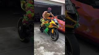 Riding in rain🏍️ motorcycle rainbow crazy love car bikelife supercar sportbike [upl. by Kailey642]