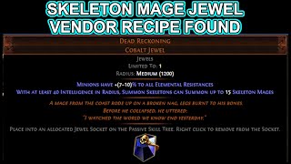 Path of Exile Vendor Recipe  Dead Reckoning Skeleton Mage BuildEnabling Jewel  POE 320 [upl. by Curtis]