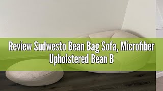 Review Sudwesto Bean Bag Sofa Microfiber Upholstered Bean Bag Couch with Petal Back Padded Lazy So [upl. by Kidd395]