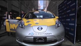 NYC Unveils First Electric Taxi Cabs [upl. by Asiole]