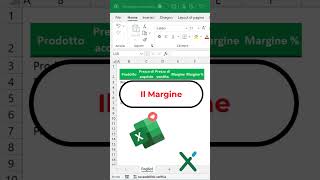 EXCEL FORMULE 💰 Come calcolare il margine percentuale shorts [upl. by Einal109]