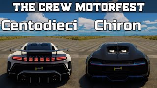 The Crew Motorfest  Bugatti Centodieci vs Bugatti Chiron  Drag Race [upl. by Ahoufe]