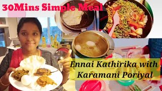 Ennai Kathirika Kulambu with Karamani Poriyal Brinjal Gravy  My StyleHealthy and Simple Meal [upl. by Karalee612]