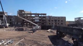 TimeLapse Demolition Sherman Hospital Center Street Campus [upl. by Arretahs]