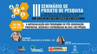 Palestra A autoavaliação nos Programas de PósGraduação propostas desafios e experiências na UFG [upl. by Zechariah98]