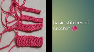 basic stitches of crochet Crosia kaisae kare [upl. by Ahsatin]