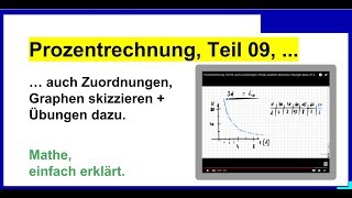 Graphen zeichnen  skizzieren Prozentrechnung Teil 09 auch Zuordnungen Übungen [upl. by Gaylord767]