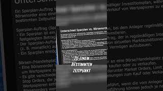 Der große Unterschied Sparplan Order vs Börsen Order [upl. by Ymerej]