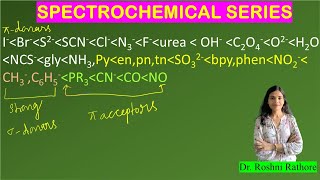 Spectrochemical seriesSpectrochemical seriescoordination chemistry csirnet gatempsetchemistry [upl. by Einberger877]