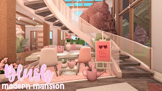 BLOXBURG Blush Modern Mansion  House Build [upl. by Einnoc]