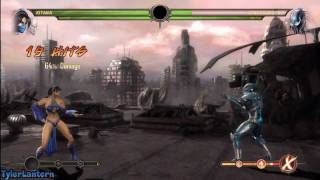 MK9  64 Kratos amp Kitana Tag Team Combo  Mortal Kombat 9 2011 [upl. by Idnil]