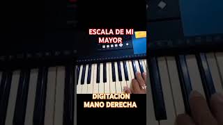 ESCALA DE MI MAYOR MANO DERECHA shorts escalamayor clasesdepiano pianotutorial tutorialyoutube [upl. by Sexton]