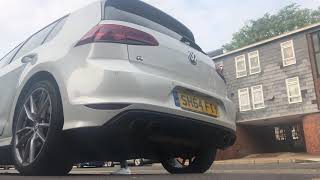 Mk7 golf R cold start up with scorpion decat downpipe and resonator delete [upl. by Nosille]