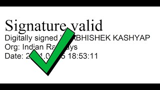 How to sign a PDF with DSC  Railway eoffice [upl. by Airetnohs]